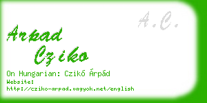 arpad cziko business card